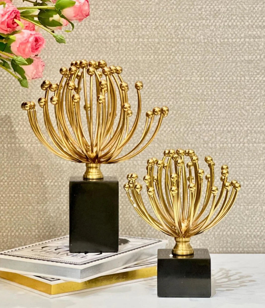 Bloom|Luxe Gold Masa Dekoru